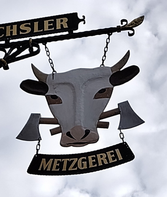 Schild der Metzgerei
